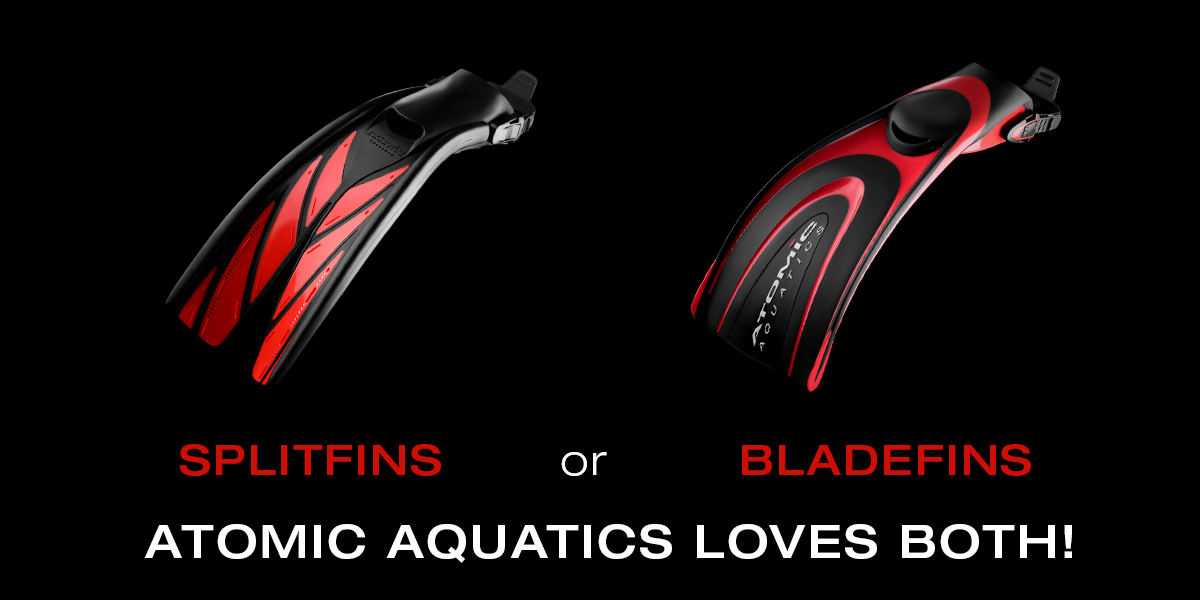 Atomic Aquatics SplitFins or BladeFins - We Love Both header